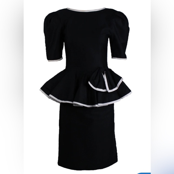 Saks Fifth Avenue black dress with bow cotton size 4 - Picture 1 of 10